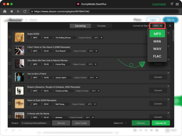 Choose MP3 Output Formats and Download Deezer Music