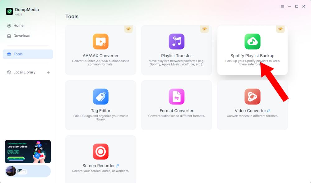 Choose Spotify Playlist Backup