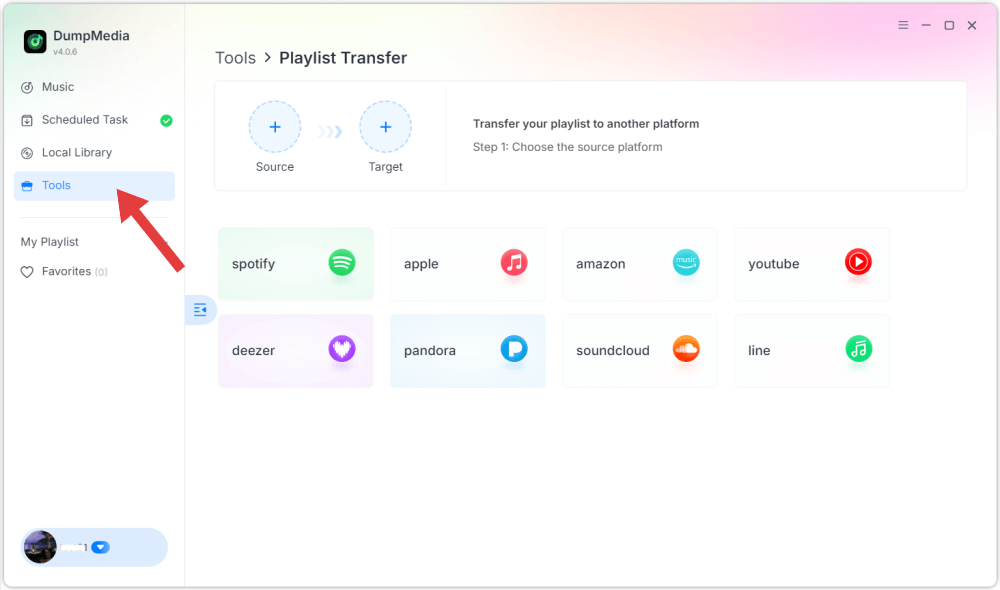 Choose DumpMedia Playlist Transfer
