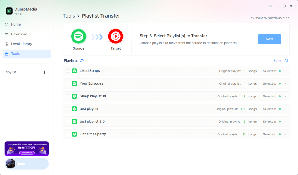 Select YouTube Music As Destination