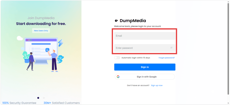 Anmelden DumpMedia