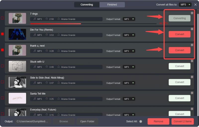 Clique no botão Converter para converter