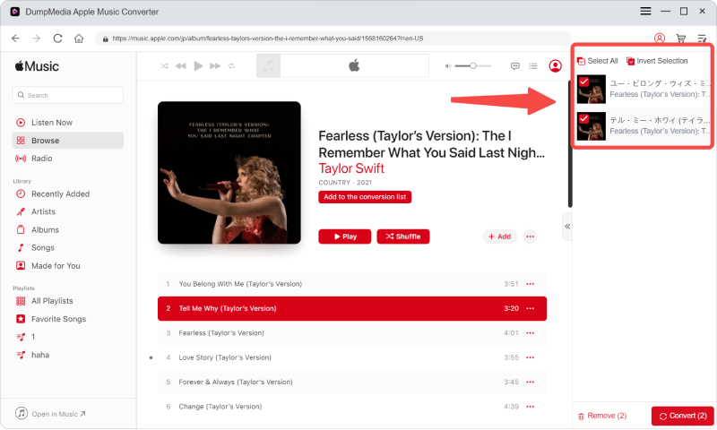 Wählen Sie Apple Music