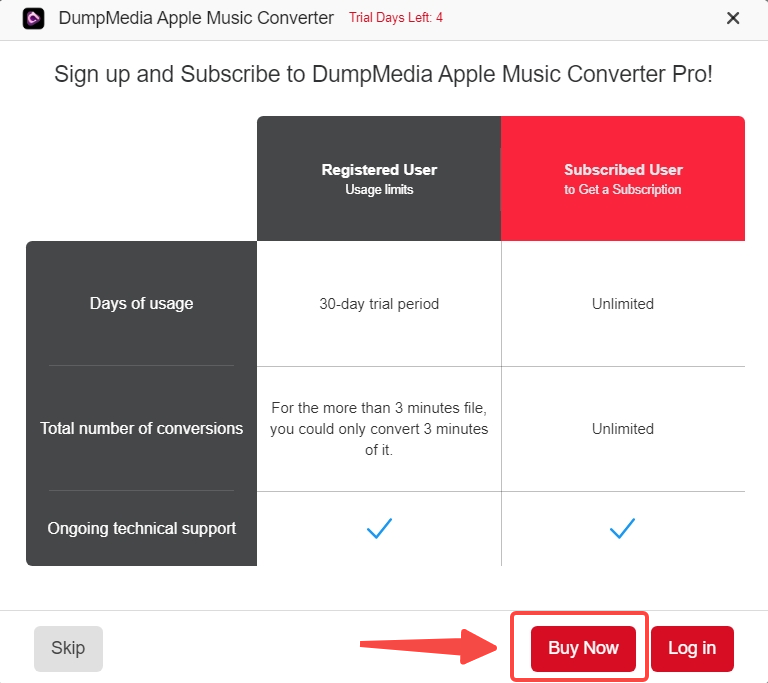 Klik op het kooppictogram om te kopen DumpMedia Apple Music Converter