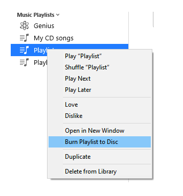 Faça uma lista de reprodução e grave-a usando o iTunes