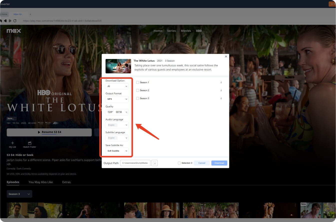 Select Output Format and Quality