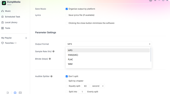 Personalize as configurações de saída conforme desejar.