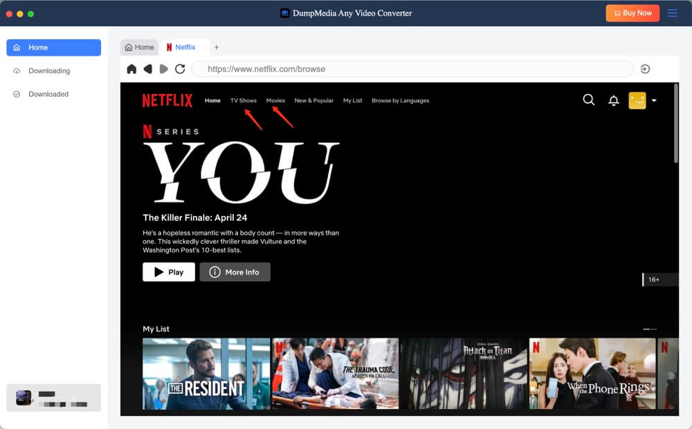 Choose Netflix movies or shows to download