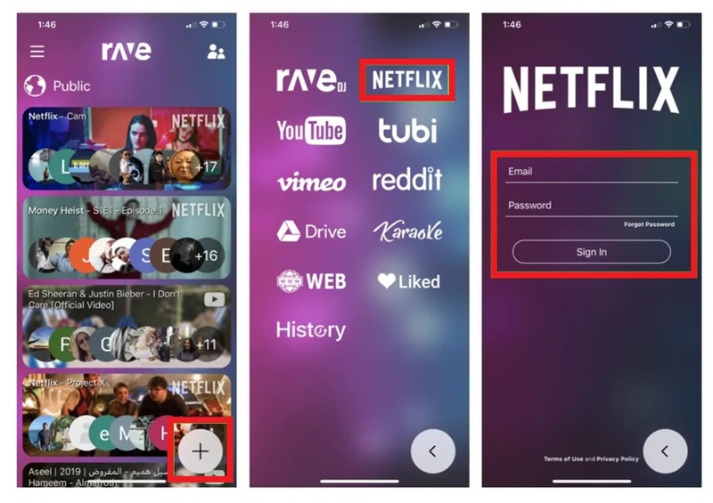 Смотрите видео Netflix с помощью Rave