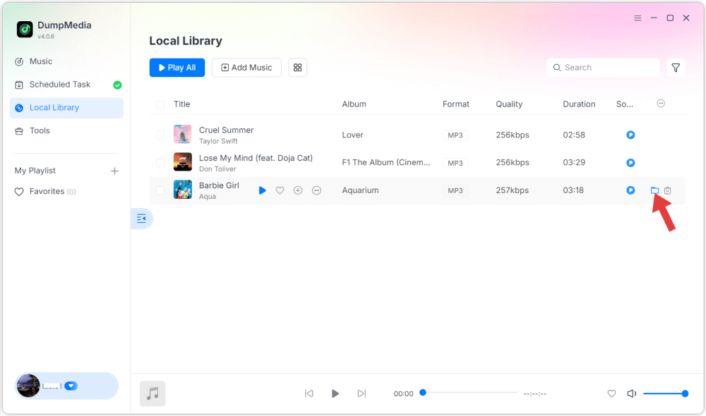 Check Converted Pandora Music