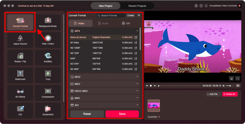 Choose Output Format