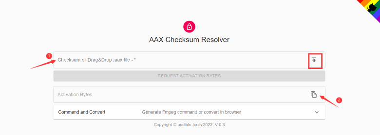 Generazione di byte di attivazione udibile tramite il risolutore di checksum AAX