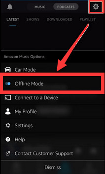 Enable the Offline Mode on Amazon Music App