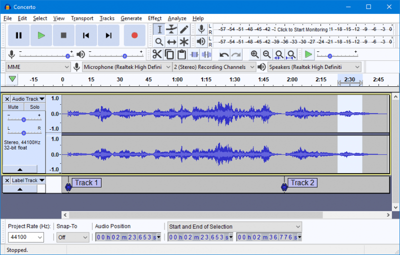 Audacity - gratis, open source audiosoftware