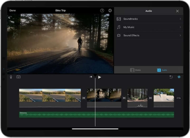 Crear un proyecto de iMovie antes de agregar Amazon Music