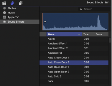 Choisir la musique ou les effets sonores