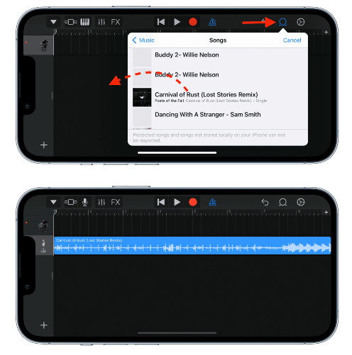 Adicione músicas do Apple Music ao GarageBand do iOS.
