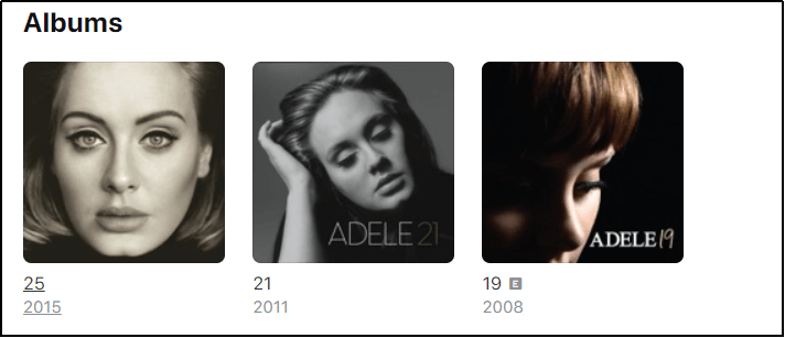 Apple Music의 Adele 앨범