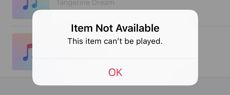 Apple Music Item kann nicht abgespielt werden