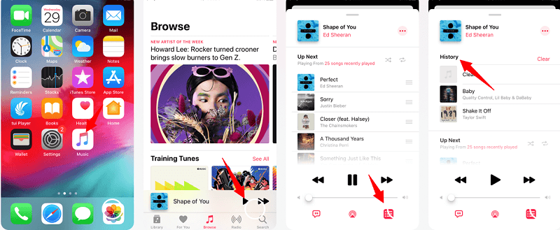 iPhone'unuzda Apple Müzik Dinleme Geçmişini Bulma
