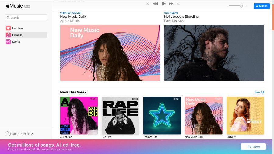 Web Player を介して Linux で Apple Music を聴く