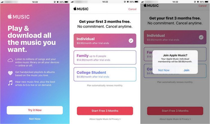 Слушайте Apple Music в автономном режиме с подпиской