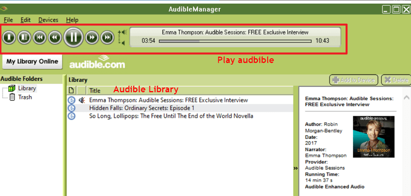 AAX Player-Audible Manager voor Windows-computer