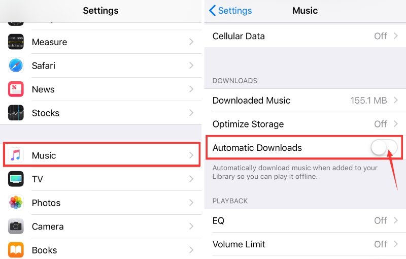Haga que las descargas automáticas de Apple Music estén disponibles en su iPhone