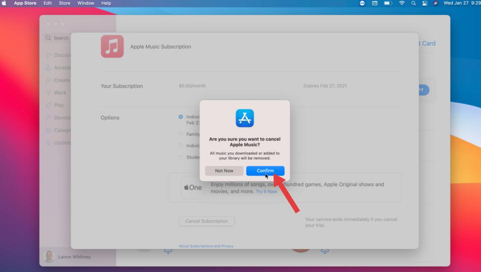 Unsubscribe Apple Music on Mac