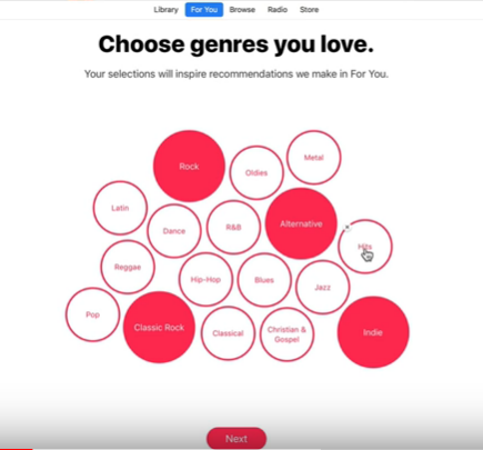 Choose Preferred Genres