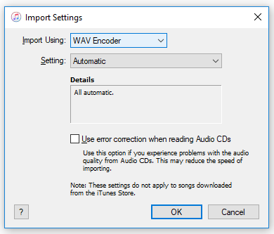 Choose the WAV Encoder