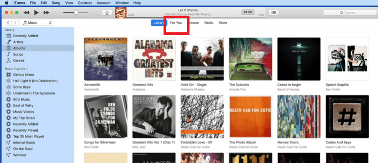  Click on the For You Tab inside iTunes 