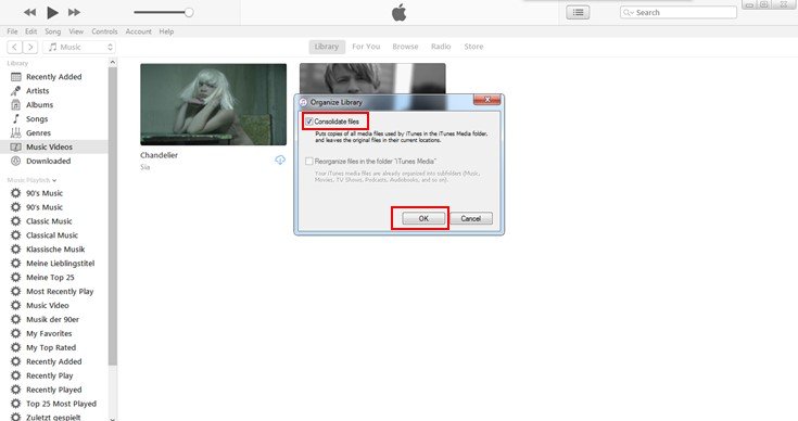 Consolideer bestanden in iTunes