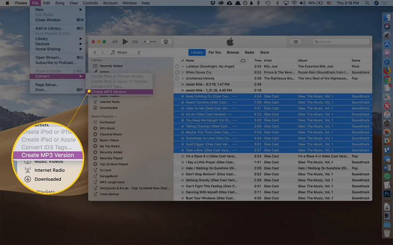 Conversione dei brani di iTunes in MP3 Formato