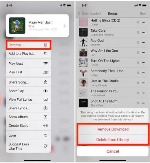 Apple Music 노래 삭제