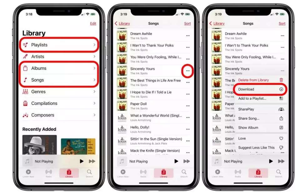 Télécharger des morceaux de musique Apple
