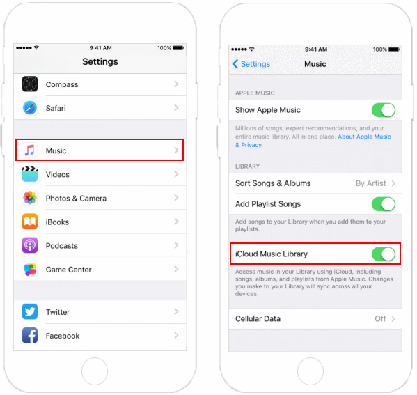 Habilite la biblioteca de música de iCloud para resolver las listas de reproducción de Apple Music desaparecidas