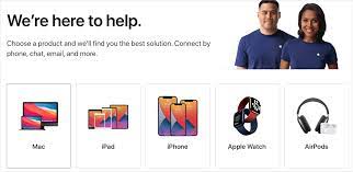Entre em contato com o chat de suporte da Apple