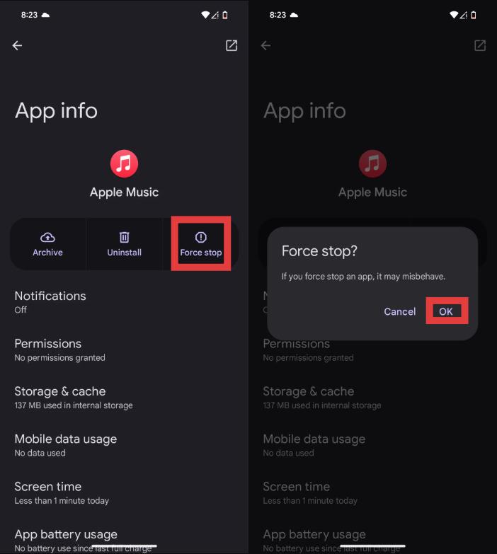 Apple Music-App neu starten