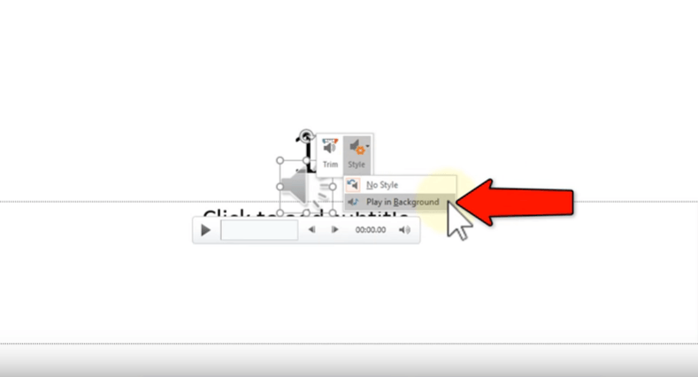 Insérer un fichier audio d'arrière-plan