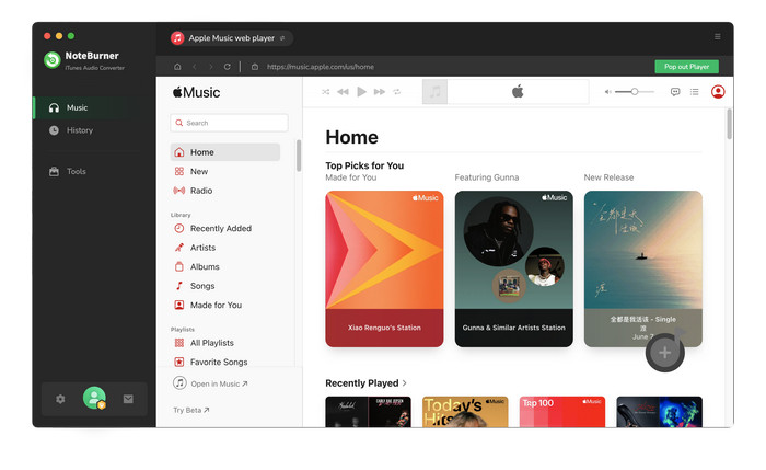 NoteBurner Apple Music コンバーター