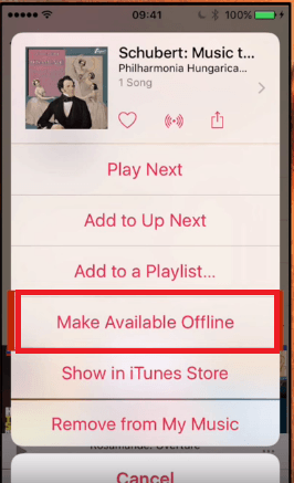 Choose the Make Available Offline Option