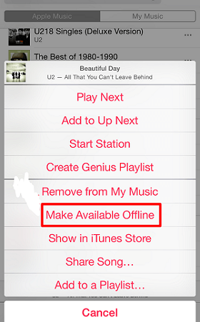 Choose Make Available Offline to Download