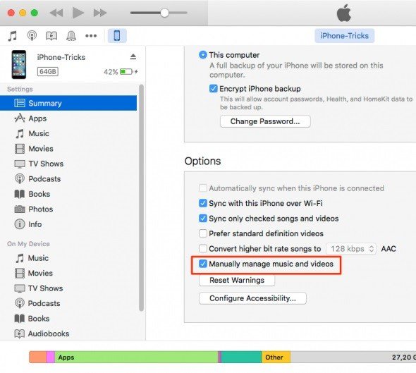 Manually Manage Music And Videos