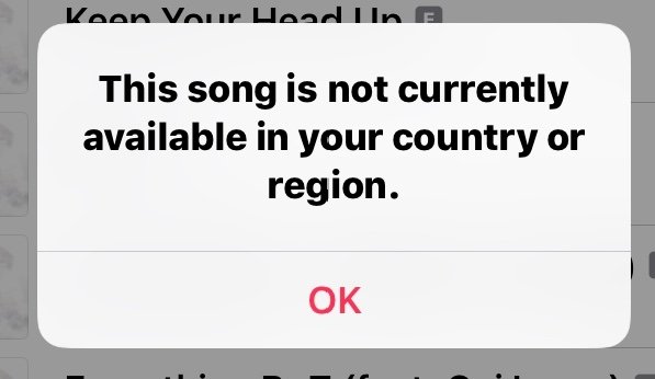 El problema de que estas canciones no están disponibles en tu región