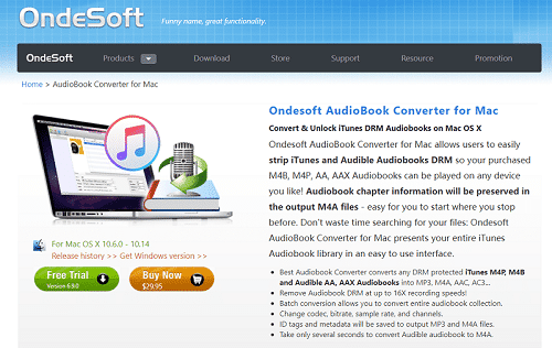 Conversor de Audiobook Ondesoft