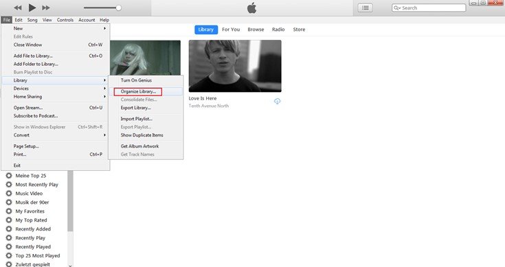 Organiseer Bibliotheek in iTunes