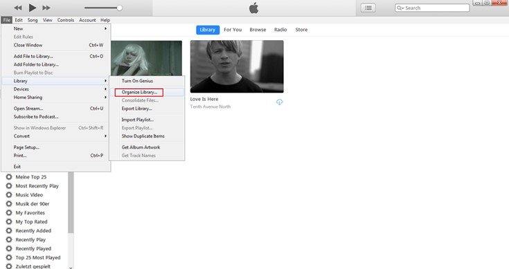 Организовать библиотеку в iTunes