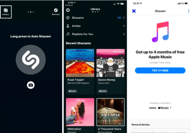 Shazam으로 무료 Apple 음악 받기