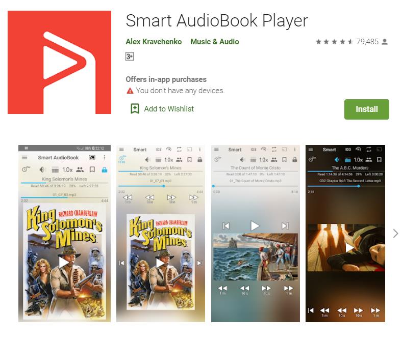 Speel iTunes M4B-audioboeken af ​​op Android met Smart Audiobook Player